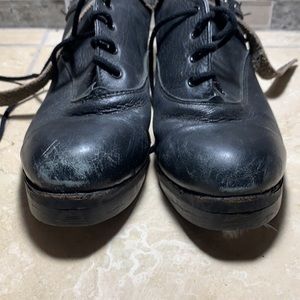 Irish Black Leather Dance Hard Shoes Womens 6 1/2